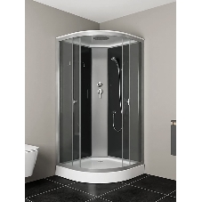 Душевая кабина BAU Dream Hit Black 100x100х215, прозрачное закаленное стекло, черная