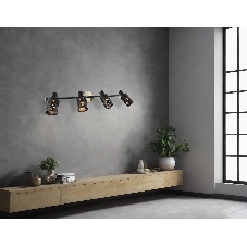 Светильник Ambrella light TR8670/4 BK/SB чёрный/бронза E14/4 max 60W 760*100*190