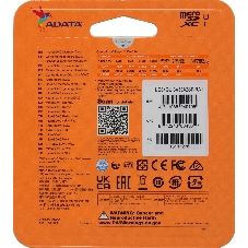 Флеш карта microSD A-DATA 64Gb microSDXC Class 10 UHS-I U3 V30 A2 160/140 MB/s (SD адаптер)