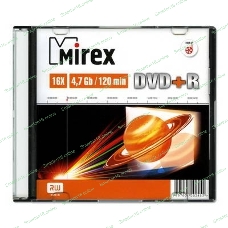 Диск DVD+R Mirex 4.7 Gb, 16x, Slim Case (1), (1/200)