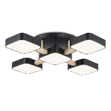 Светильник Ambrella light FL4883/5 BK/WD черный/дерево 90W 3000-6000K 675*675*110 (без ПДУ)