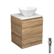 Тумба Bau Dream Blackwood 50 с дверцей, раковина BAU Crystal 40х40, выпуск клик клак, белый