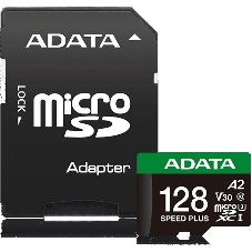 Флеш карта microSD ADATA 128Gb microSDXC Class 10 UHS-I U3 V30 A2 160/140 MB/s (SD адаптер)