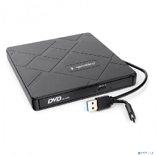 Оптический привод внешний со встроенным кардридером и хабом Gembird DVD-USB-04 пластик, черный