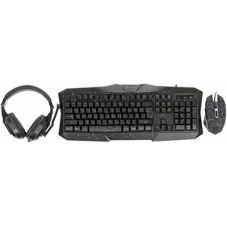 Комплект клавиатура+мышь Oklick HS-HKM100G проводной, USB, 2400 DPI, чёрный