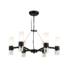 Люстра Ambrella light LH55104/6 BK/FR/TI черный/белый матовый/янтарь E14*6 max 40W D650*1080