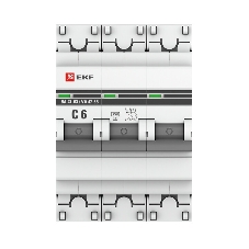 Выключатель автоматический EKF mcb4763-3-06C-pro 3P 6А (C) 4,5kA ВА 47-63 EKF PROxima