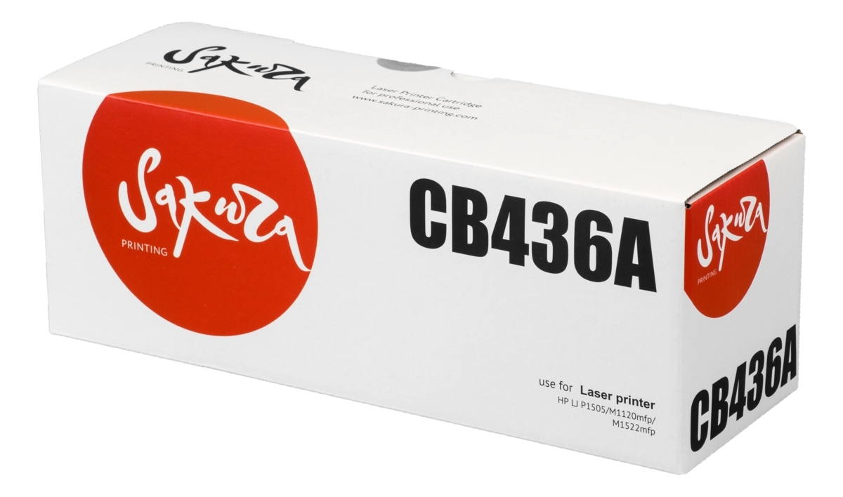 Картридж лазерный Sakura CB436A для HP LJ P1505/M1120mfp/M1522mfp, черный, 2000 к.