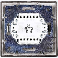Выключатель 2-кл. 1п СП Мира 10А IP20 со вставкой черный бархат LEZARD 701-4242-101