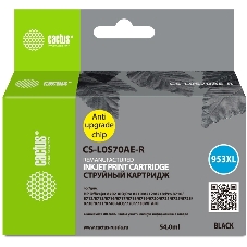 Картридж струйный Cactus CS-L0S70AE-R 953XL черный (54мл) для HP OJ Pro 7740/8210/8218/8710/8715