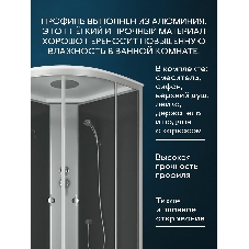 Душевая кабина BAU Dream Hit Black 100x100х215, прозрачное закаленное стекло, черная