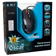 Мышь проводная A4Tech X-718BK черный, 3000 dpi, USB, кнопки - 7