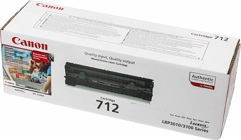 Картридж лазерный Canon Cartridge 712 (1870B002/1870A002) черный (1500 стр.) для Canon LBP-3010/3100