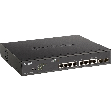Коммутатор D-Link DGS-1100-10MPPV2/A3A, 8×1 Гбит/с + 2×1 Гбит/с SFP, настраиваемый