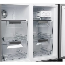 Холодильник Kuppersberg NMFV 18591 DX темный металл трехкамерный 390/170л морозилка снизу, No Frost, Side by Side