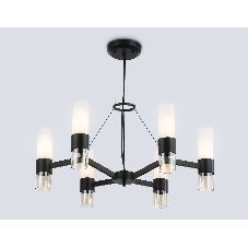 Люстра Ambrella light LH55104/6 BK/FR/TI черный/белый матовый/янтарь E14*6 max 40W D650*1080