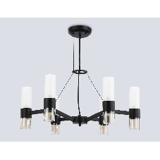Люстра Ambrella light LH55104/6 BK/FR/TI черный/белый матовый/янтарь E14*6 max 40W D650*1080