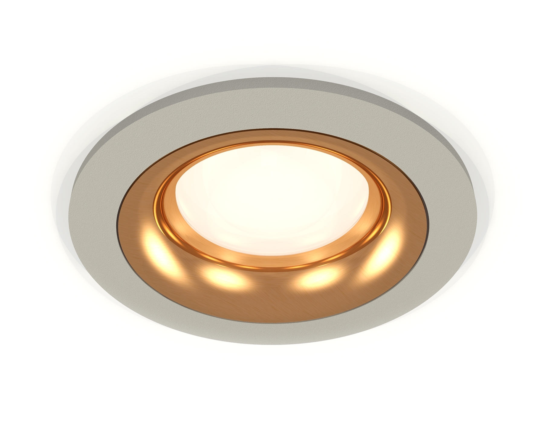 Комплект встраиваемого светильника Ambrella light XC7623005 SGR/PYG серый песок/золото желтое полированное MR16 GU5.3 (C7623, N7014)