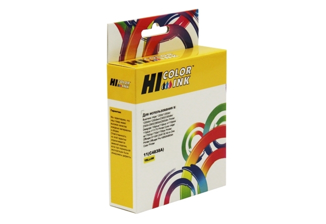 Расходные материалы Hi-Black C4838A  Картридж №11 для HP DJ 2000C/CN/2500C/2200/2250/500/800, жёлтый, 1750 стр.      