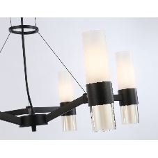 Люстра Ambrella light LH55104/6 BK/FR/TI черный/белый матовый/янтарь E14*6 max 40W D650*1080