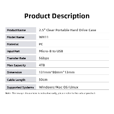 Внешний корпус NETAC WH11 NT07WH11-30B0 для HDD/SSD 2.5