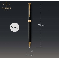 Ручка шариковая Parker Sonnet Core K528 (CW1931519) Matte Black GT M, черные чернила, подарочная коробка