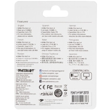 Накопитель SSD Patriot P300, 128Gb, PCIe 3.0 x4, M.2 2280, NVMe, R/W 1600/600