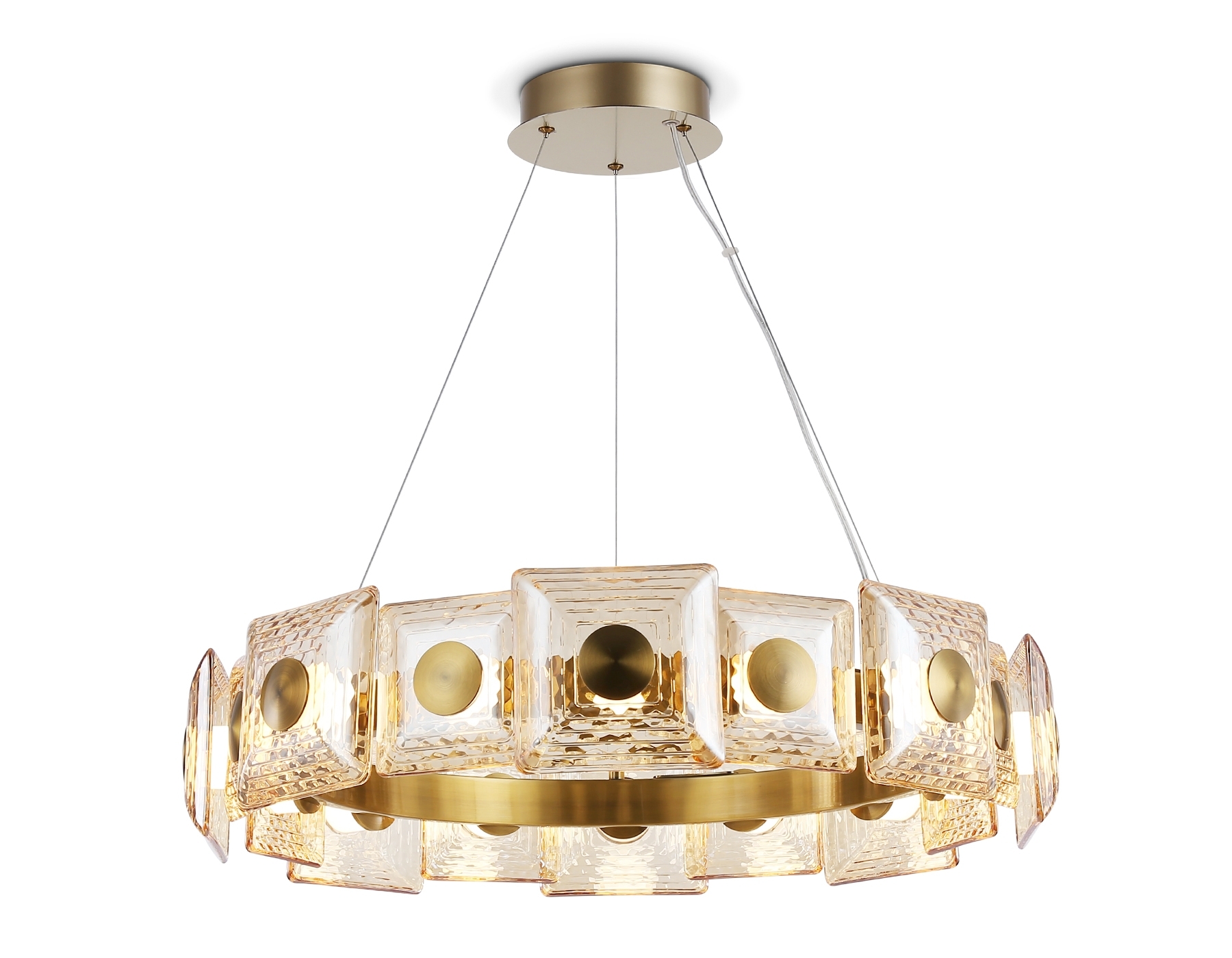 Светильник Ambrella light LH31027 BS/TI латунь/янтарь 72W 3000K D700*150