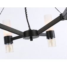 Люстра Ambrella light LH55104/6 BK/FR/TI черный/белый матовый/янтарь E14*6 max 40W D650*1080