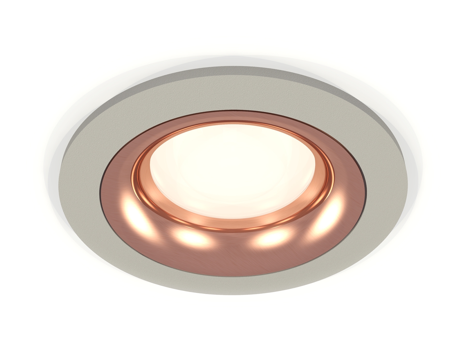 Комплект встраиваемого светильника Ambrella light XC7623006 SGR/PPG серый песок/золото розовое полированное MR16 GU5.3 (C7623, N7015)