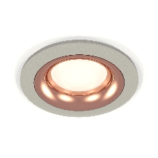 Комплект встраиваемого светильника Ambrella light XC7623006 SGR/PPG серый песок/золото розовое полированное MR16 GU5.3 (C7623, N7015)