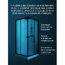 Душевой уголок BAU Stil Hit Black с поддоном 100x100х195, рифленое закаленное стекло, черный профиль