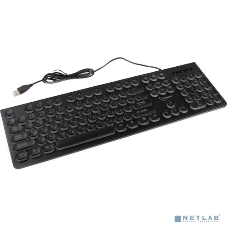 Клавиатура с подсветкой Gembird KB-240L, USB, черный, 104 клавиши, подсветка Rainbow, круглые клавиши, кабель 1.5м