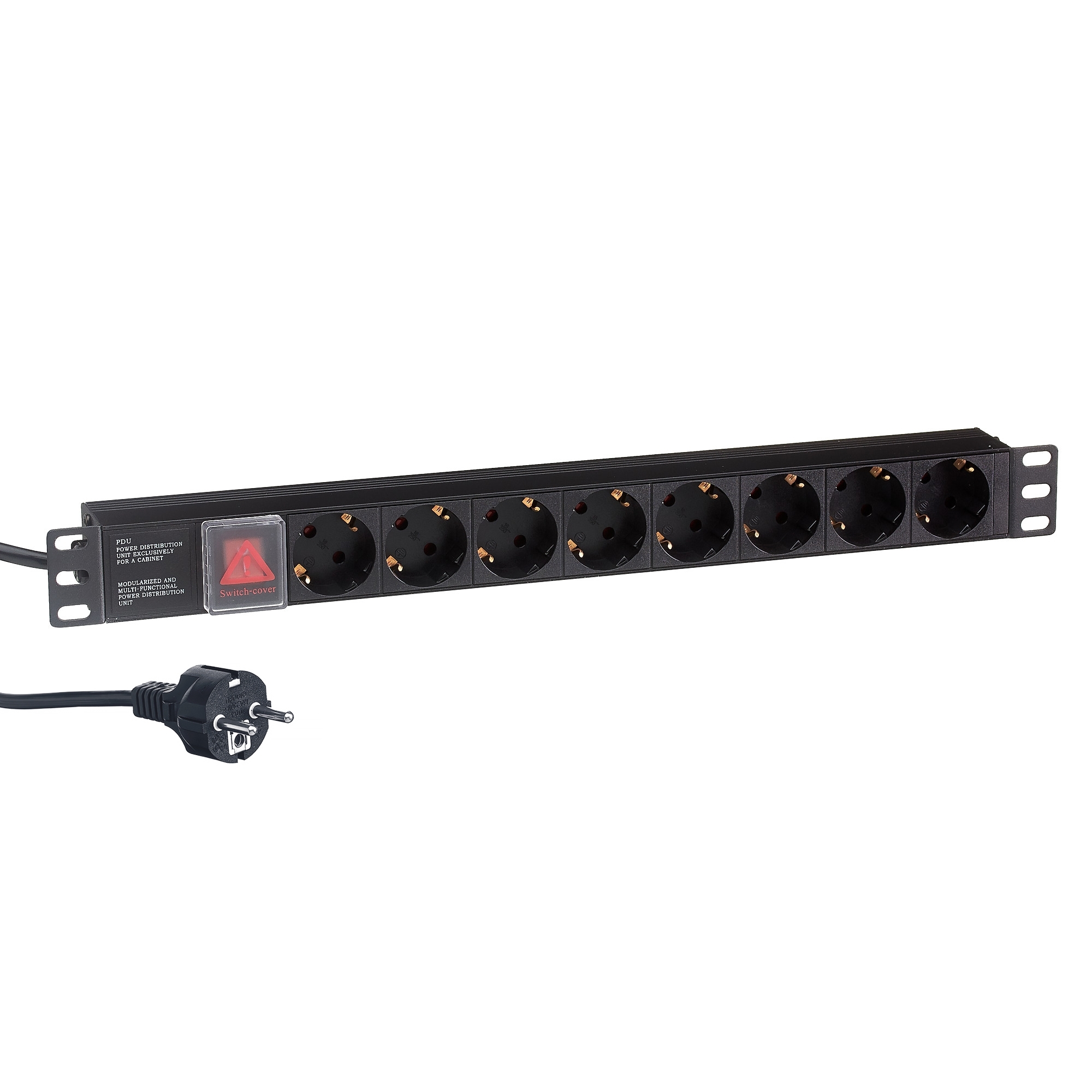 Блок розеток горизонтальный ExeGate ServerPro PDU-19H805 Al-8S-EU3-SW, 19