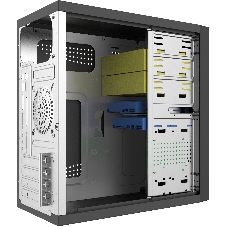 Компьютерный корпус с блоком питания Foxline 450Вт. Сase Forza mATX, 450W, 2xUSB 2.0, Black, w/o FAN, 12 см fan PSU, power cord
