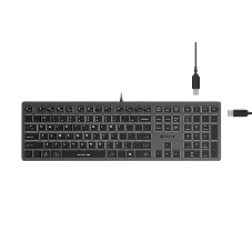 Клавиатура проводная A4Tech Fstyler FX60H, USB, серый/белый