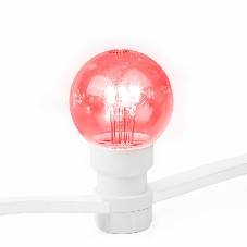 Гирлянда Neon-night LED Galaxy Bulb String 10м, белый каучук, 25 лампx6 LED красный, влагостойкая IP65