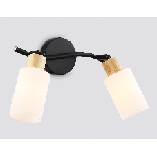 Светильник Ambrella light TR8721/2 BK/WD черный/дерево E14/2 max 60W 380*100*210