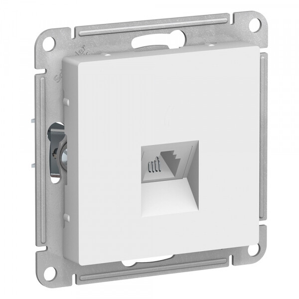 Механизм розетки телефонной 1-м СП AtlasDesign RJ11 белый