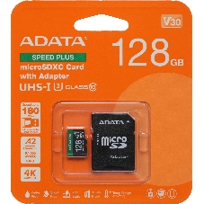 Флеш карта microSD ADATA 128Gb microSDXC Class 10 UHS-I U3 V30 A2 160/140 MB/s (SD адаптер)