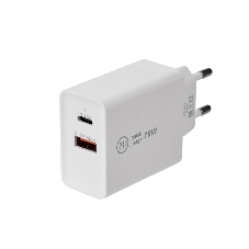 Сетевое зарядное устройство Rexant Type-C + USB 3.0 с Quick charge, белый