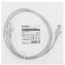 Патч-корд ExeGate UTP-RJ45-RJ45-5e-CU-1M-GY, UTP, cat.5e, 1м, медь, серый