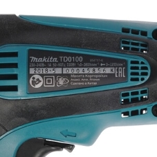 Дрель-шуруповерт Makita TD0100, 230 Вт, 100 Нм, щеточный, ударный