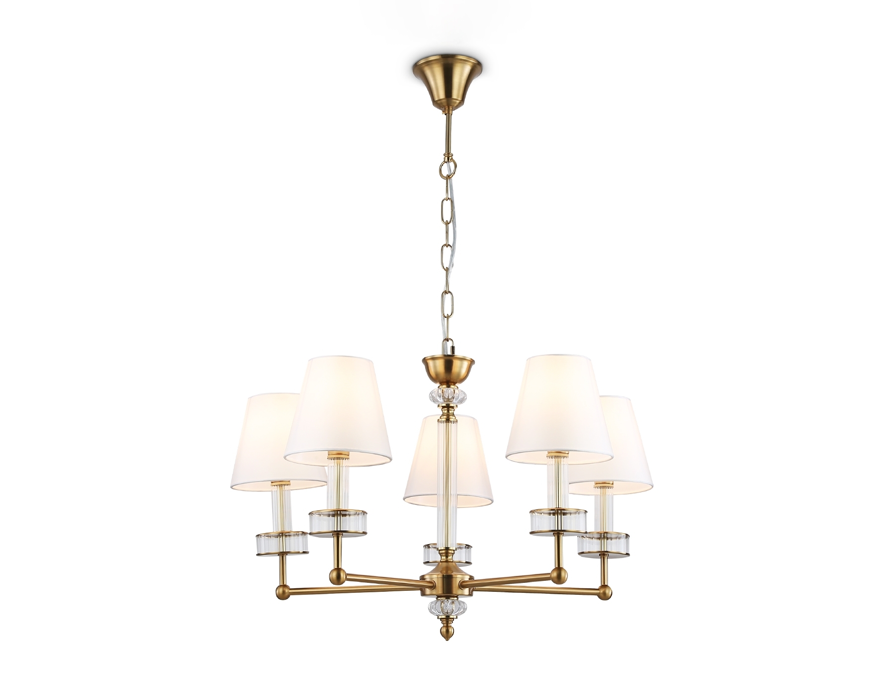 Люстра Ambrella light LH71021/5 BS/WH латунь/белый E14*5 max 40W D670*1130