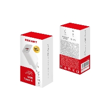 Сетевое зарядное устройство Rexant Type-C + USB 3.0 с Quick charge, белый