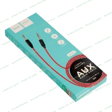 Аудио кабель/3.5 мм jack - 3.5 мм jack/HOCO HC-79309 UPA11/1m/позолоченные контакты/Red AUX