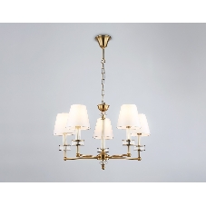 Люстра Ambrella light LH71021/5 BS/WH латунь/белый E14*5 max 40W D670*1130