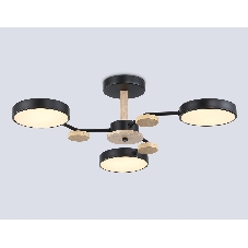 Светильник Ambrella light FL4857/3 BK/WD черный/дерево 54W 3000-6000K D660*170 (без ПДУ)