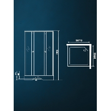 Душевой уголок квадратный BAU Stil square 80х80х195, с поддоном 12,5 см, закаленное стекло толщиной