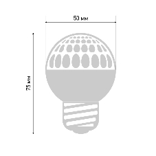 Лампа шар Neon-night e27 10 LED Ø50мм красная 24В (постоянное напряжение)